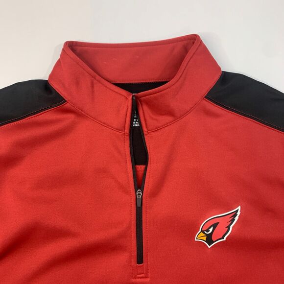 Arizona Cardinals Sweatshirt Men XL Extra Large Red Quarter Zip NFL Team Apparel - Picture 4 of 12